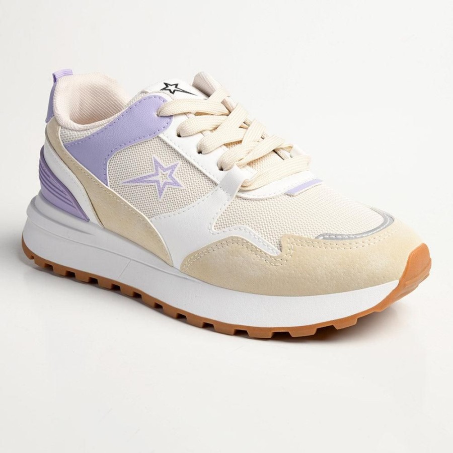 Sneakers Soviet | Soviet Jayla Fashion Sneaker Beige/Lilac