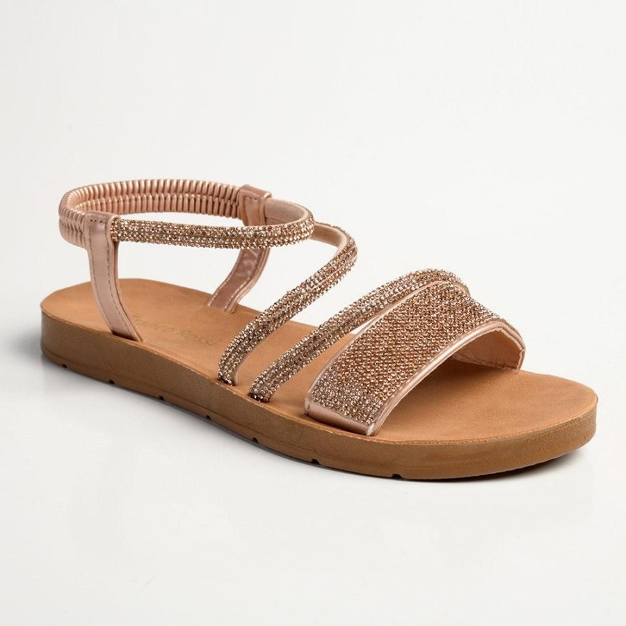 Sandals Franco Rossi | Franco Rossi Rose Ladies Bling Sandal Rose Gold