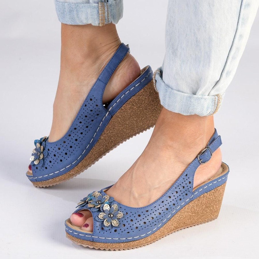 Sandals Soft Style by Hush Puppy | Soft Style By Hush Puppies Coco Wedge Sandal Blue