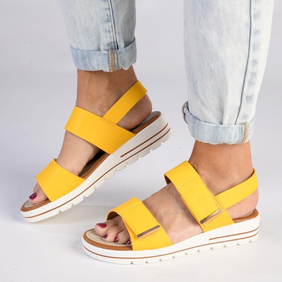 Sandals Pierre Cardin | Pierre Cardin Fiona 2 Strap Sandals Yellow