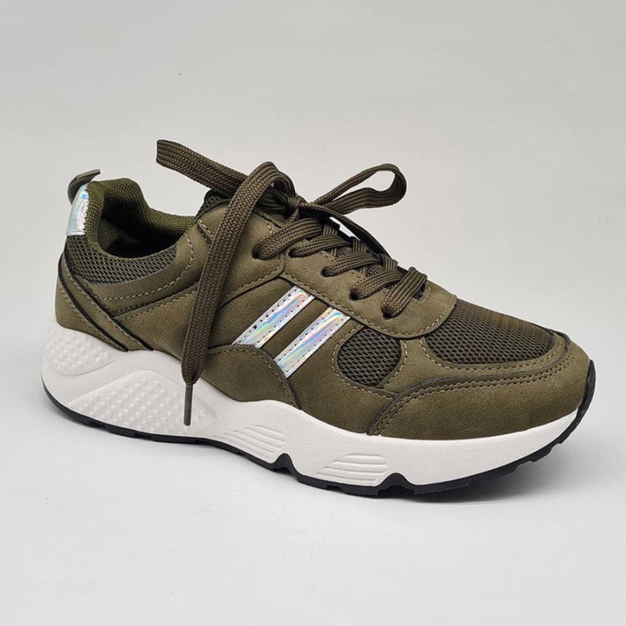 Sneakers TOM TOM | Tom Tom Jovi Stripe Sneaker Olive/Silver