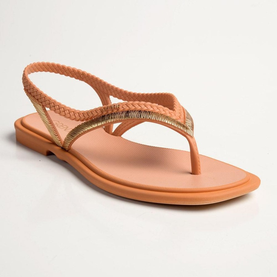 Slippers & Flats Grendha | Grendha Fern Thong Slingback Sandals Bronze