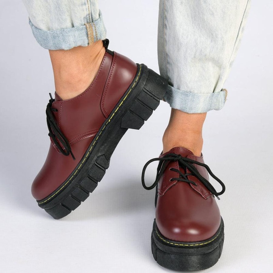 Brogues Madison Heart of New York | Madison Lex Lace Up Brogue Shoe Burgundy