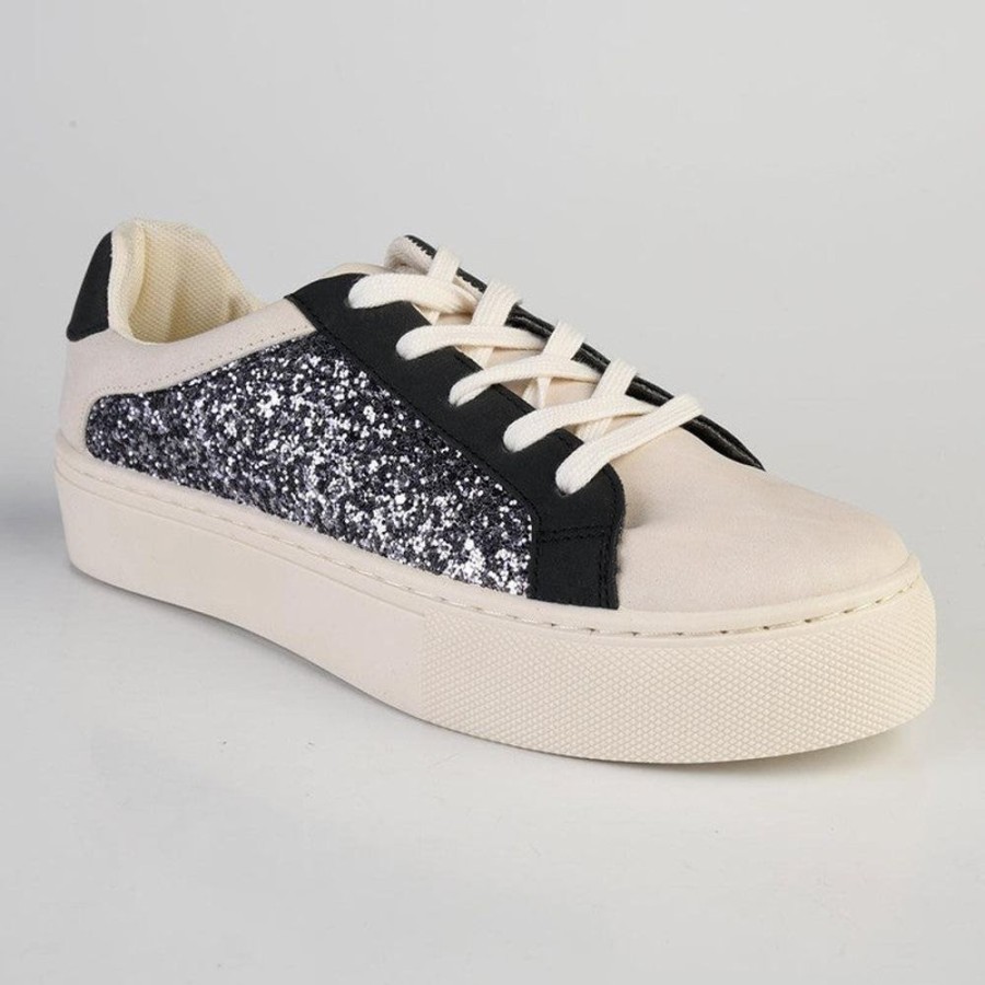 Sneakers Pierre Cardin | Pierre Cardin Lucie 1 Glitter Sneaker Black Ice