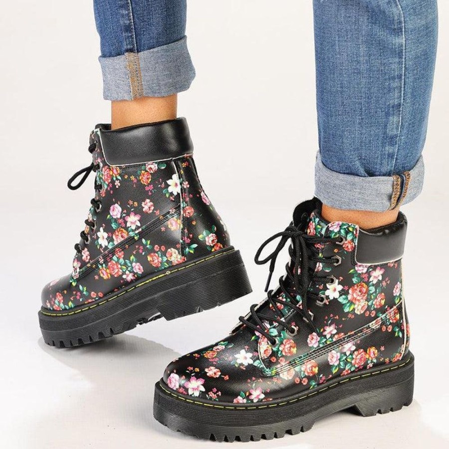 Boots Madison Heart of New York | Madison Savannah Floral Fashion Boots Black/Floral