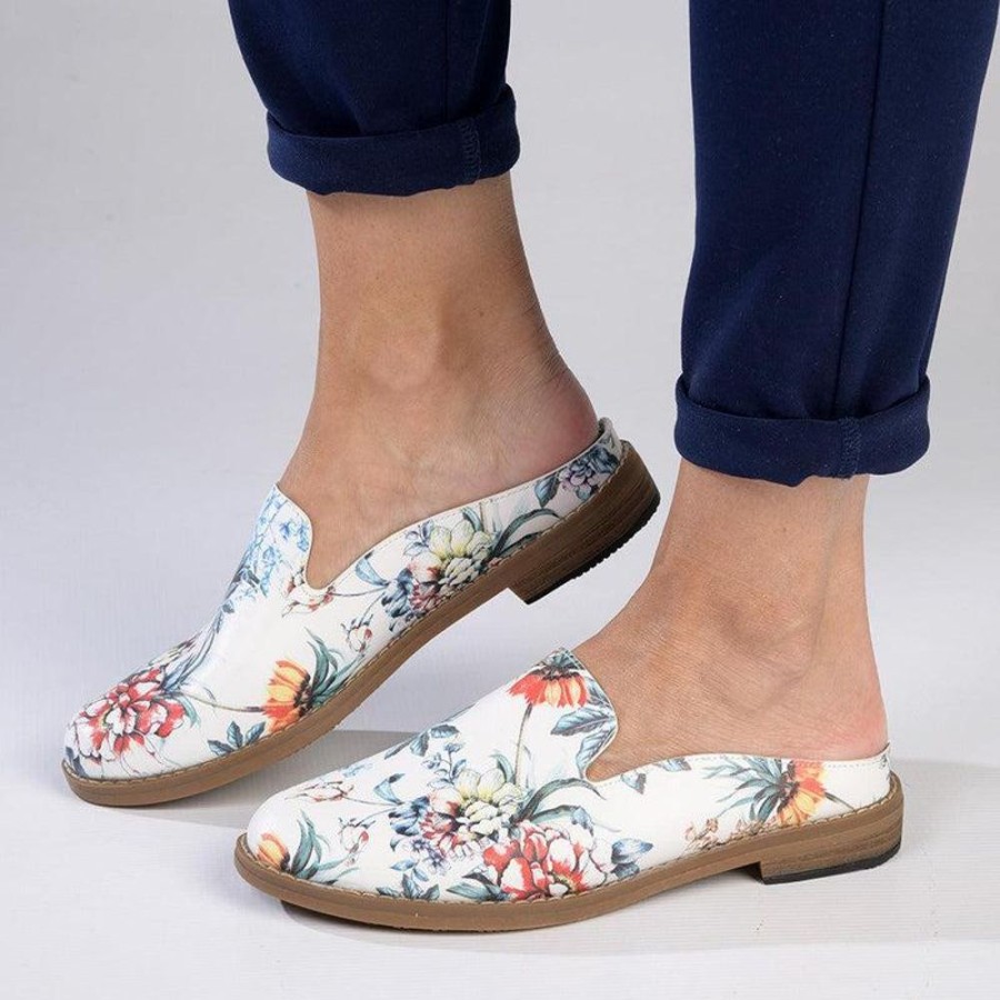 Slippers & Flats Soft Style by Hush Puppy | Soft Style By Hush Puppy Tylie Floral Slip On White