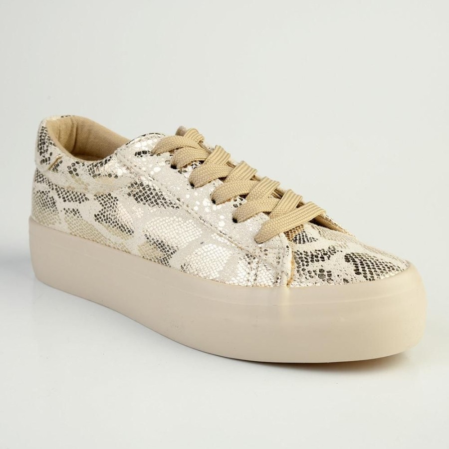 Sneakers Soft Style by Hush Puppy | Soft Style By Hush Puppy Fordan Reptile Sneaker Light Gold