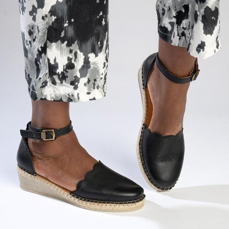 Wedges Tsonga | Tsonga Inkantolo Espadrille Wedge Black Vintage