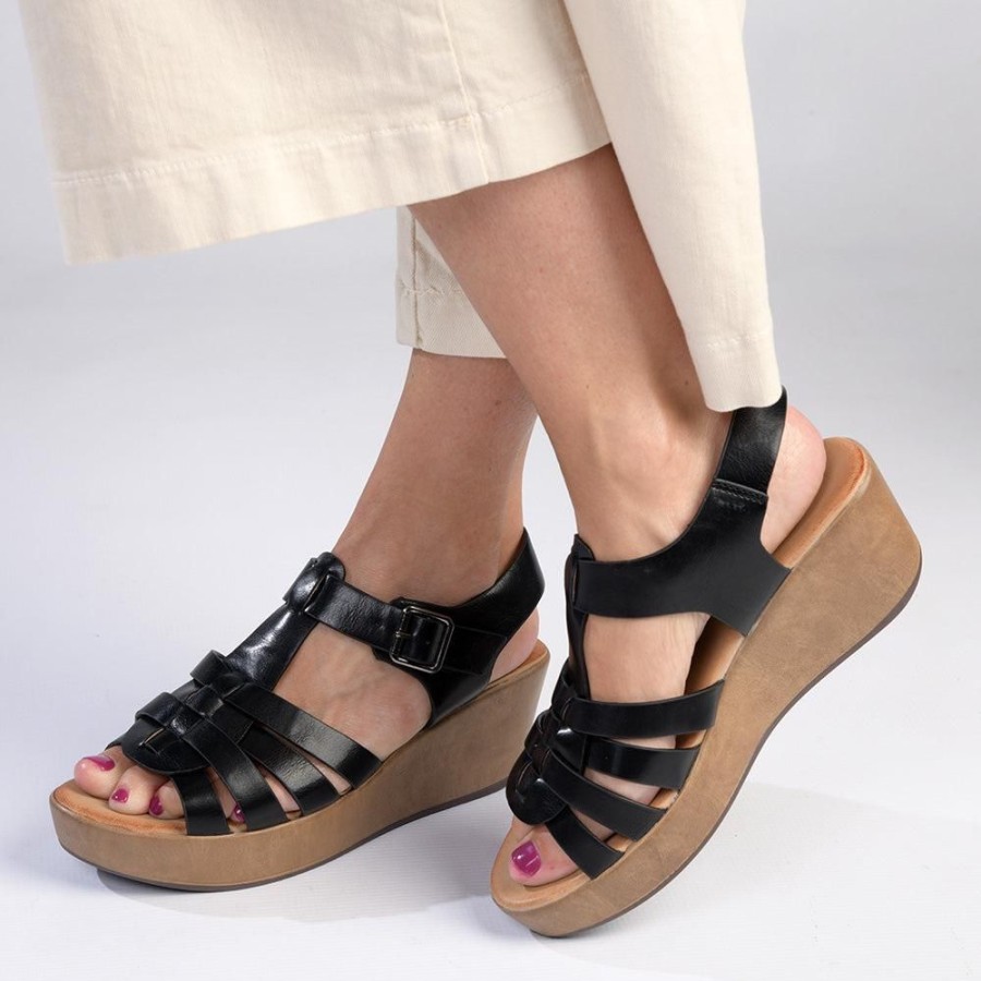 Sandals Franco Rossi | Franco Rossi New Rocker Toe Post Platform Black