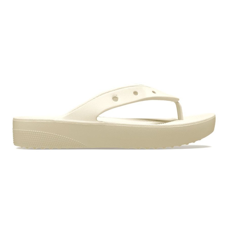 Wedges Crocs | Crocs Classic Thong Slip On Platform Sandal Bone