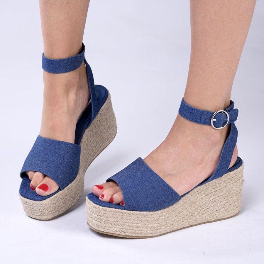 Espadrilles Madison Heart of New York | Madison Cameron Espadrille Wedge Blue