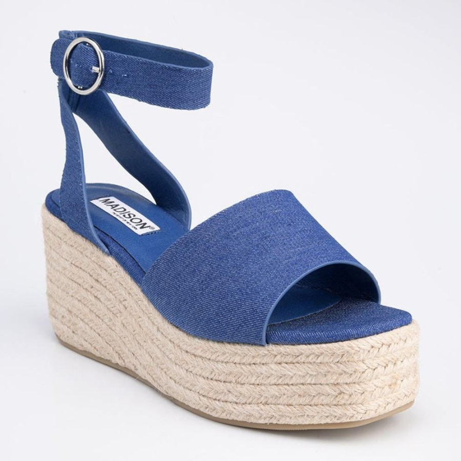 Espadrilles Madison Heart of New York | Madison Cameron Espadrille Wedge Blue