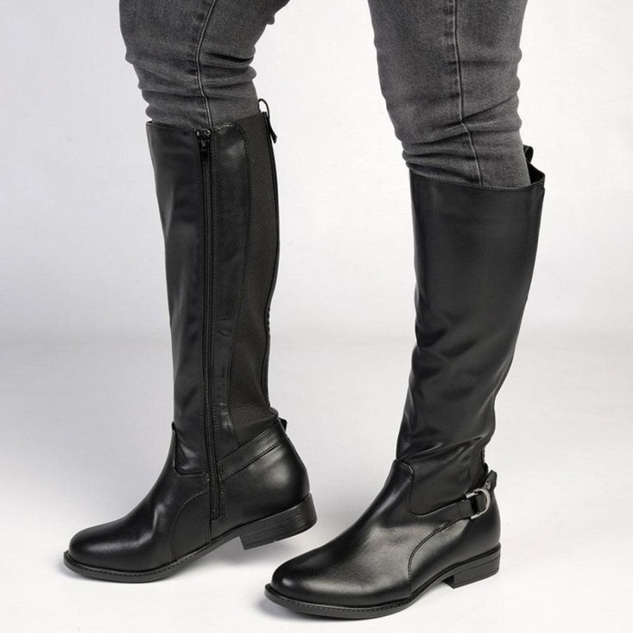 Boots Franco Rossi | Franco Rossi Gina Long Boot With Gusset Black