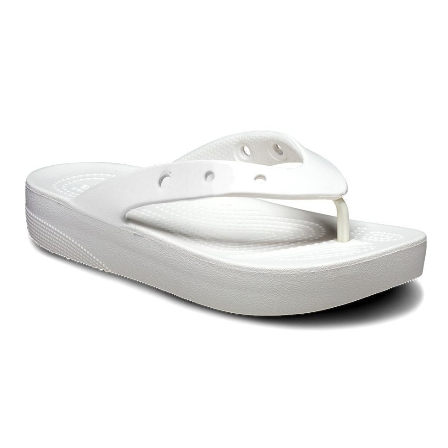 Sandals Crocs | Crocs Classic Thong Slip On Platform Sandal White