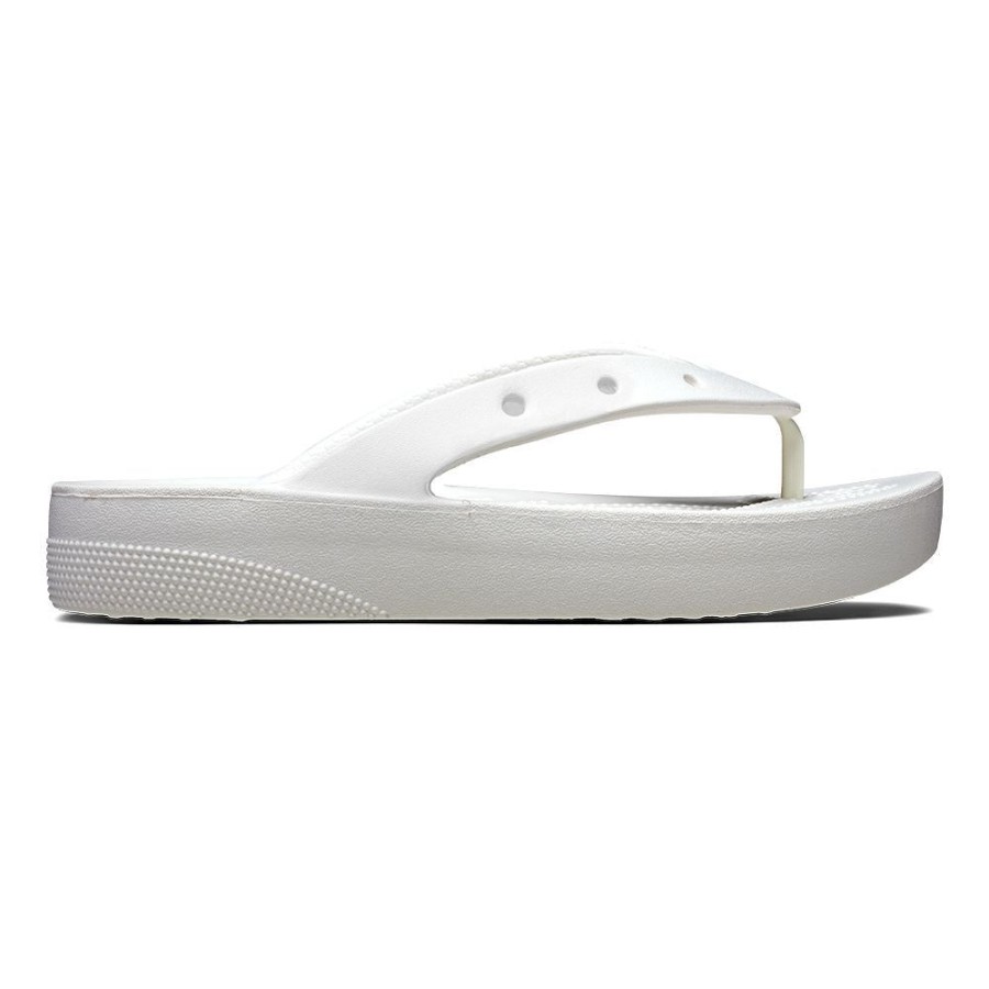 Sandals Crocs | Crocs Classic Thong Slip On Platform Sandal White