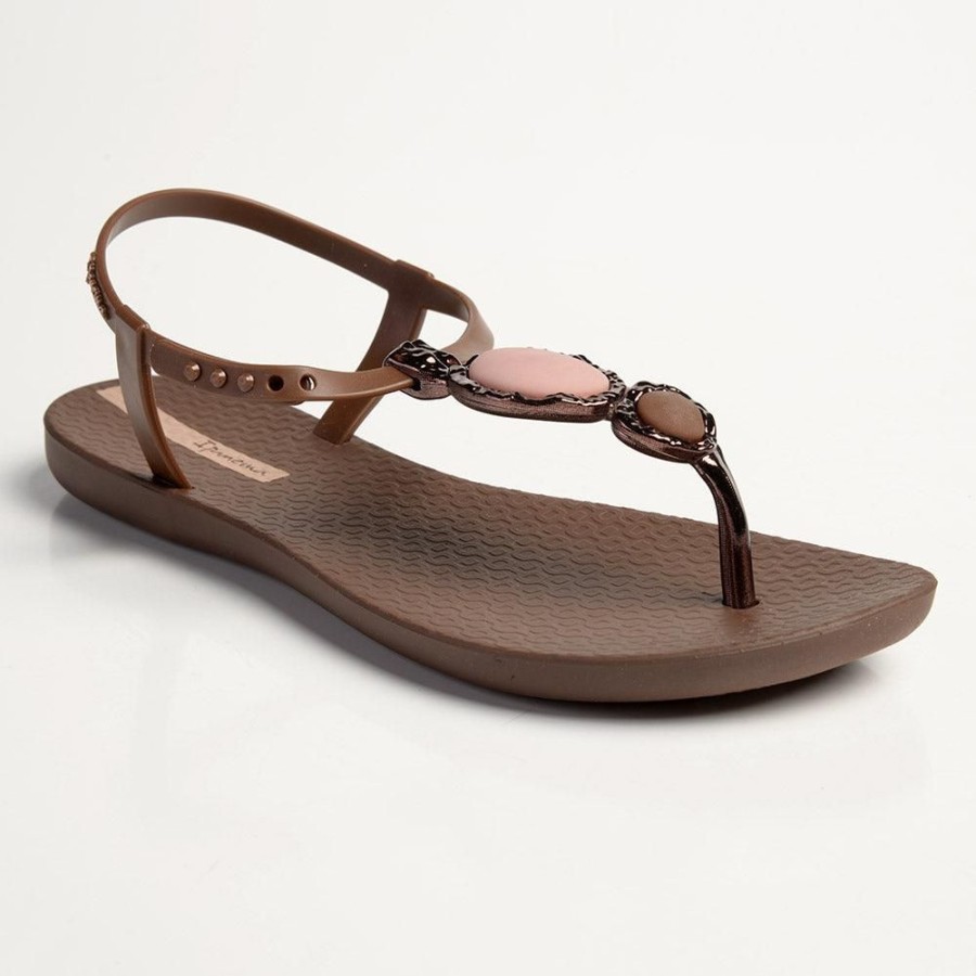 Sandals Ipanema | Ipanema Oval Trim Thong Sandals Brown