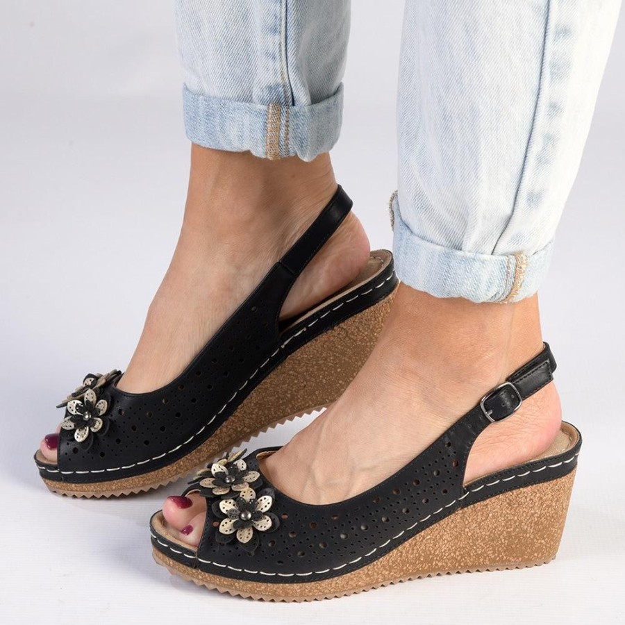 Wedges Soft Style by Hush Puppy | Soft Style By Hush Puppies Coco Wedge Sandal Black