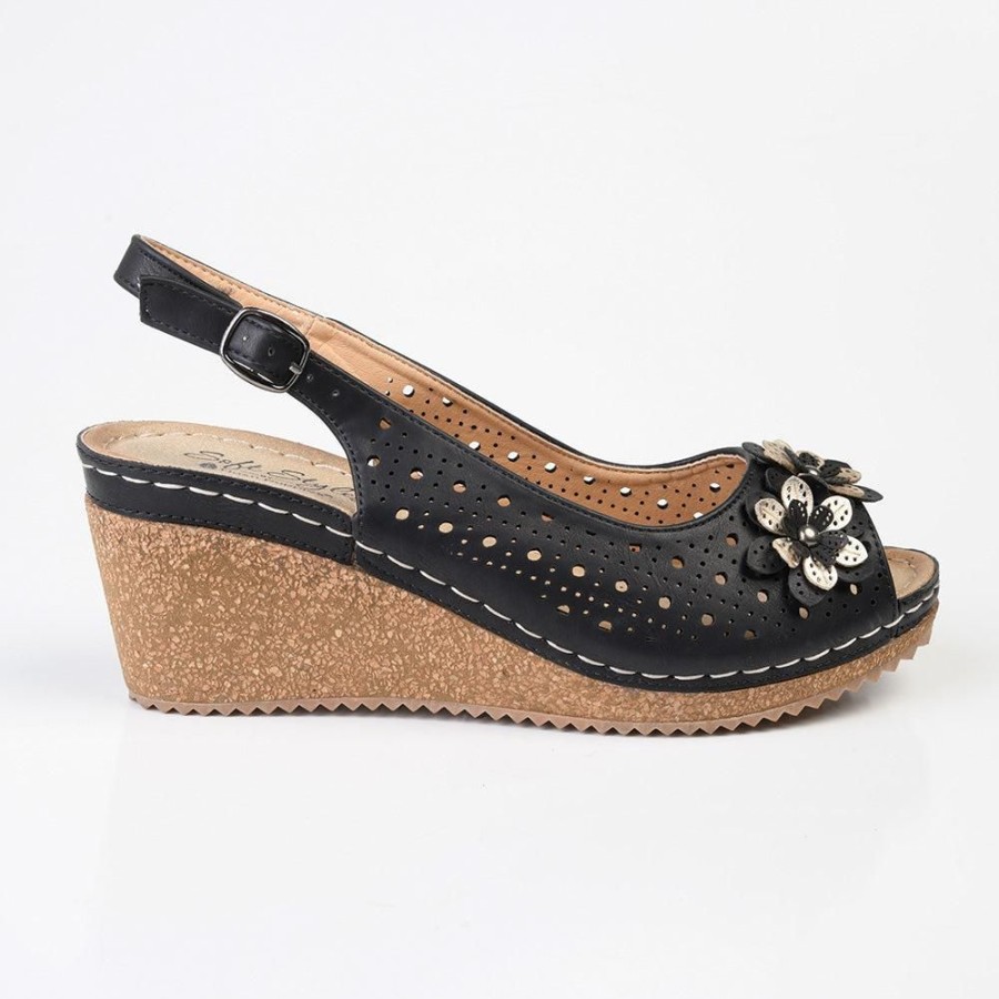 Wedges Soft Style by Hush Puppy | Soft Style By Hush Puppies Coco Wedge Sandal Black