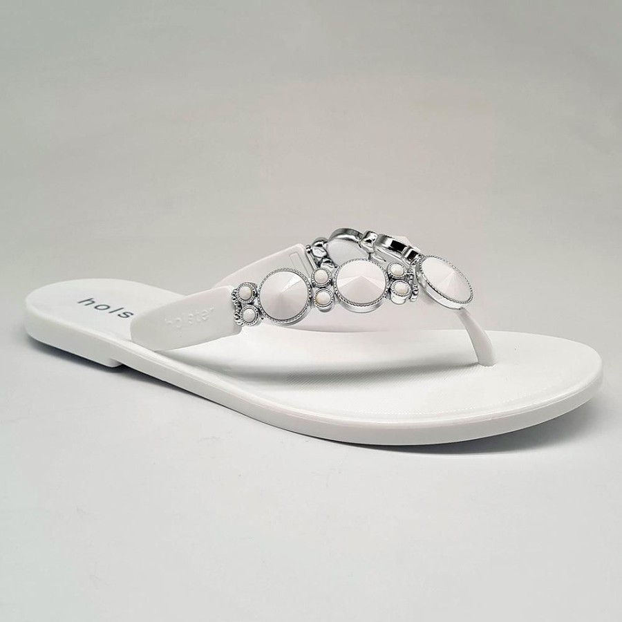 Sandals Holster | Holster Embellish Thong White/Clear