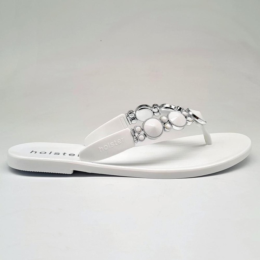 Sandals Holster | Holster Embellish Thong White/Clear