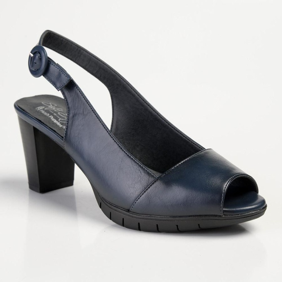 Heels Soft Style by Hush Puppy | Soft Style By Hush Puppies Sidonia Peep Toe Slingback Navy