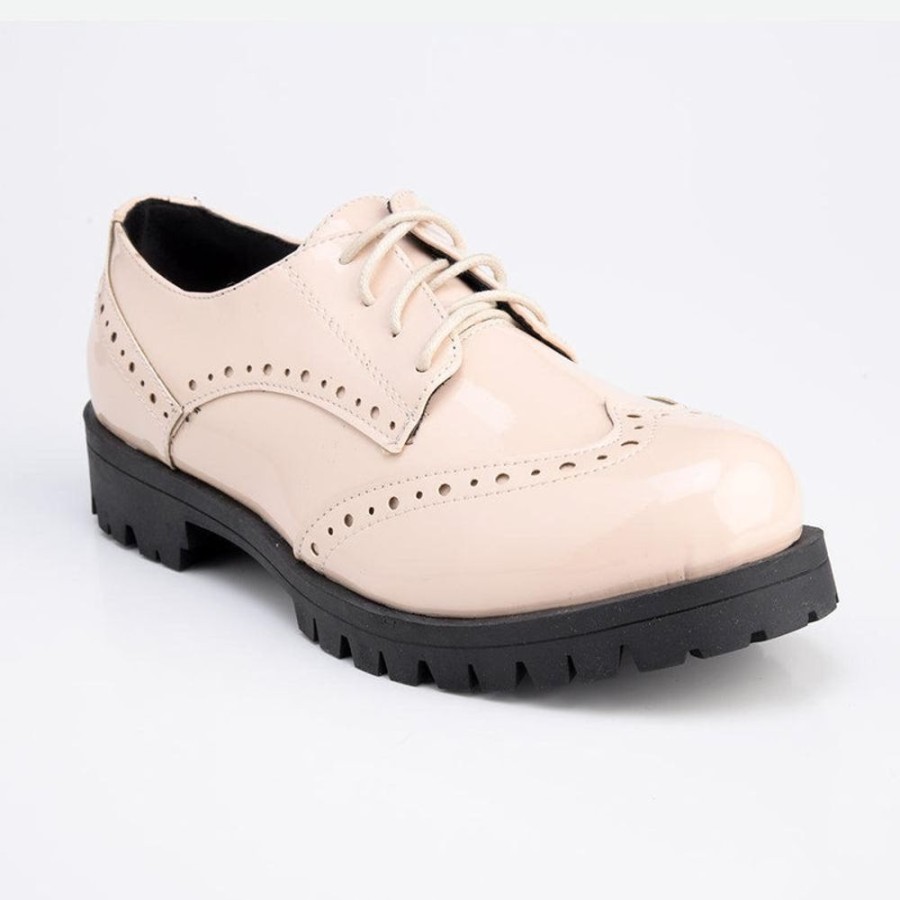 Brogues Madison Heart of New York | Madison Darcy Lace Up Brogue Nude