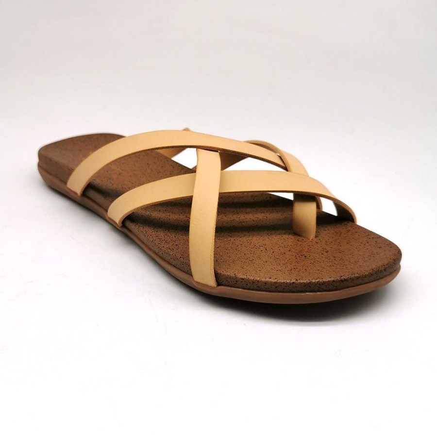 Sandals Seven7 | Melbourne Ladies Flat Push In Al Sand