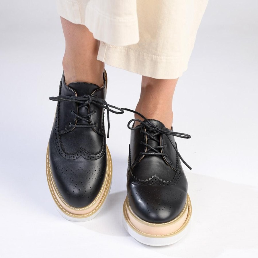 Brogues Madison Heart of New York | Madison Maya 2 Lace Up Brogues Black