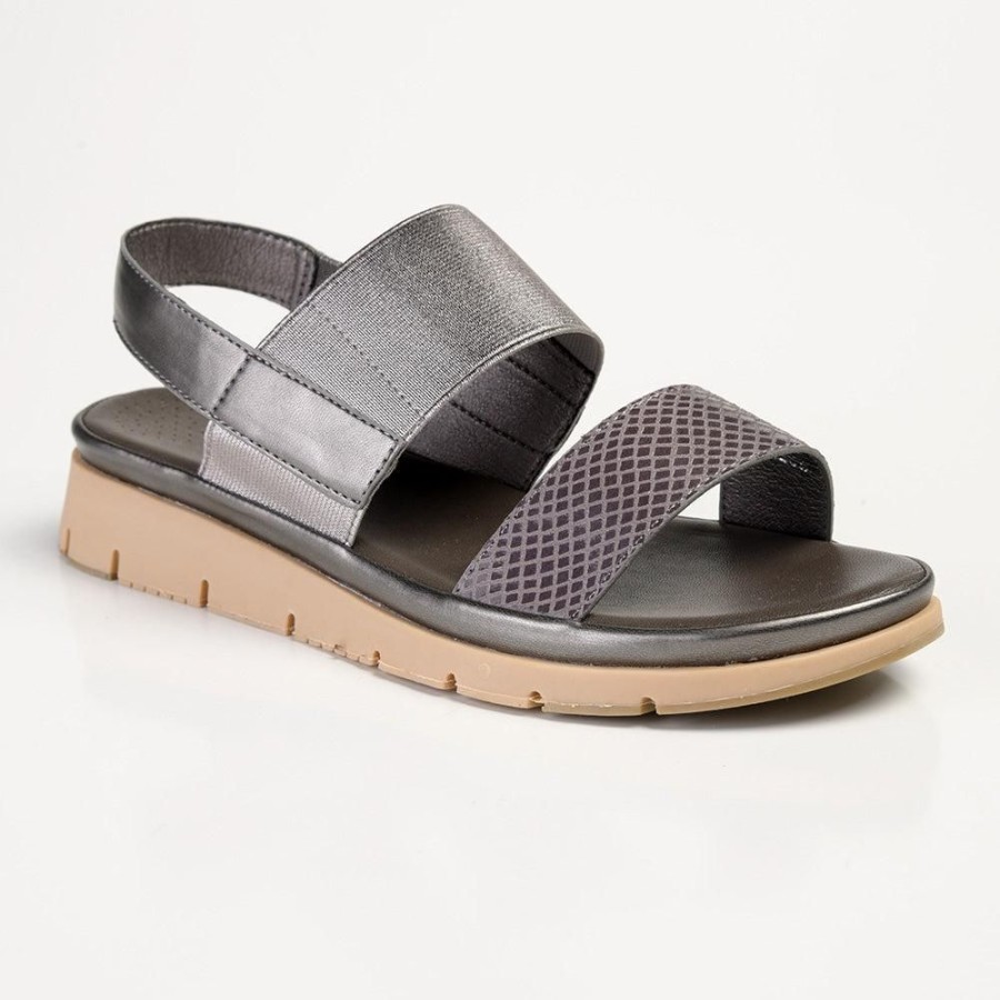 Wedges Soft Style by Hush Puppy | Soft Style By Hush Puppies Tegan Wedge Sandal Pewter