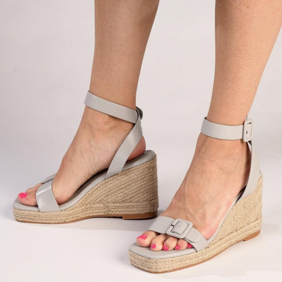 Wedges Madison Heart of New York | Madison Annabella Espadrille Wedge Grey