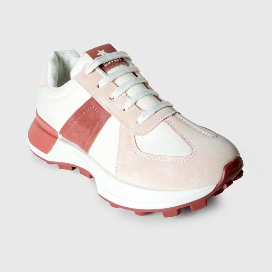 Sneakers Soviet | Soviet Multi Colour Ladies Sneaker Cream/Pink