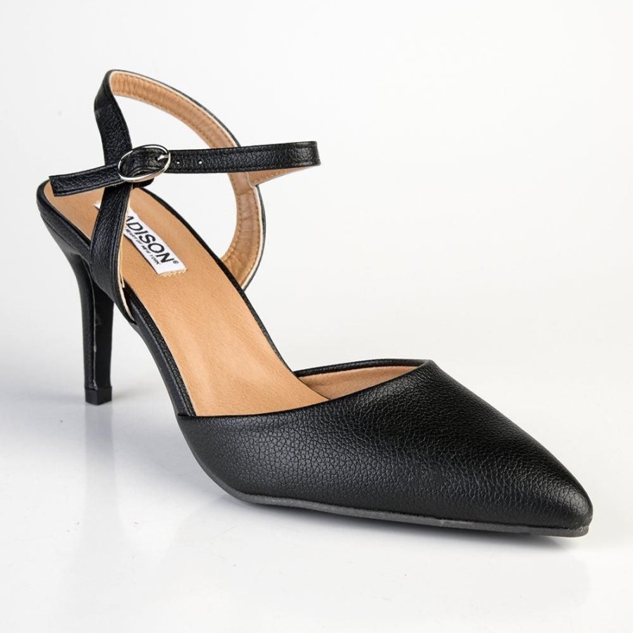 Heels Madison Heart of New York | Madison Diana Slingback With Ankle Tie Black