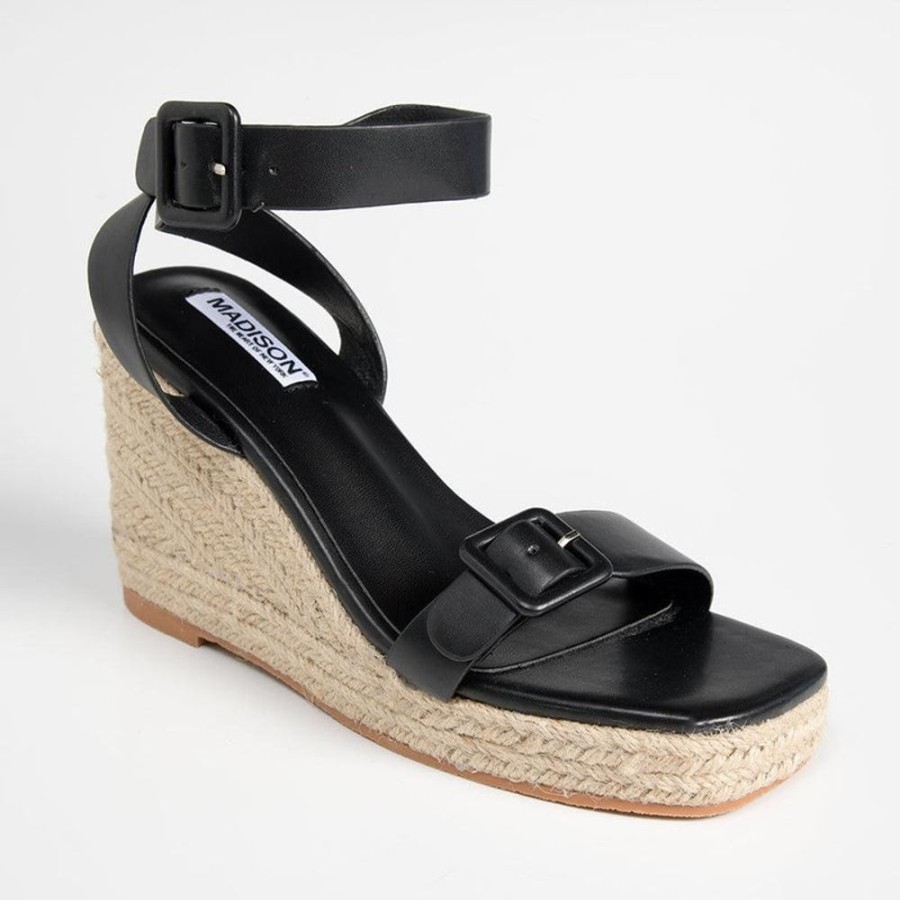 Espadrilles Madison Heart of New York | Madison Annabella Espadrille Wedge Black