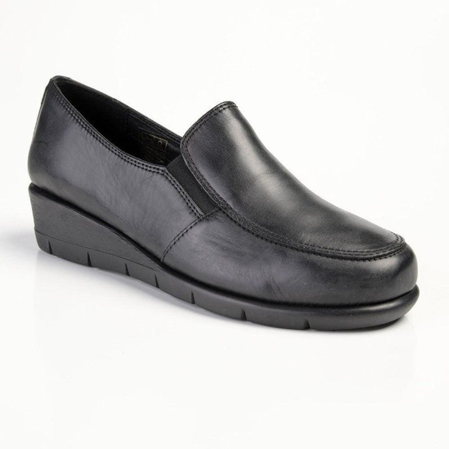 Brogues Hush Puppy | Hush Puppy Grecia Leather Closed Wedge Black