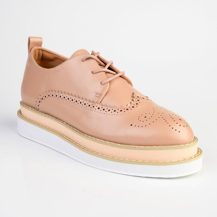 Brogues Madison Heart of New York | Madison Maya 2 Lace Up Brogues Nude