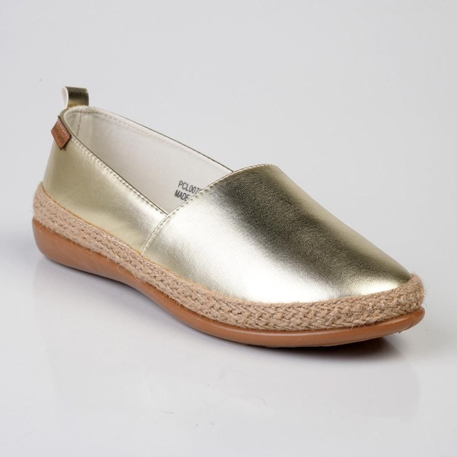 Slippers & Flats Pierre Cardin | Pierre Cardin St Tropez Espadrille Slip On Gold