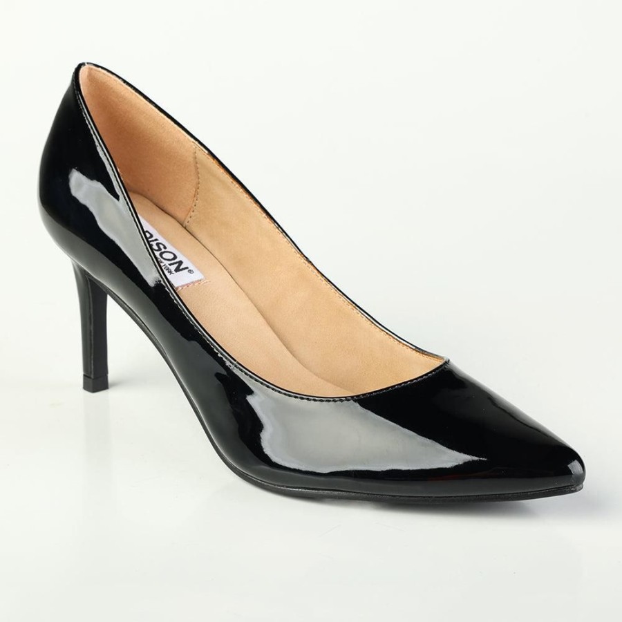 Heels Madison Heart of New York | Madison Penny 3 Patent Court Heels Black