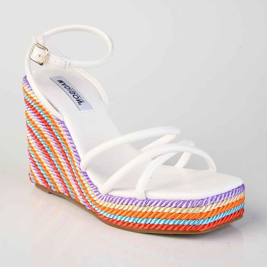 Wedges Madison Heart of New York | Madison Azalia Rope Wedge Sandal White