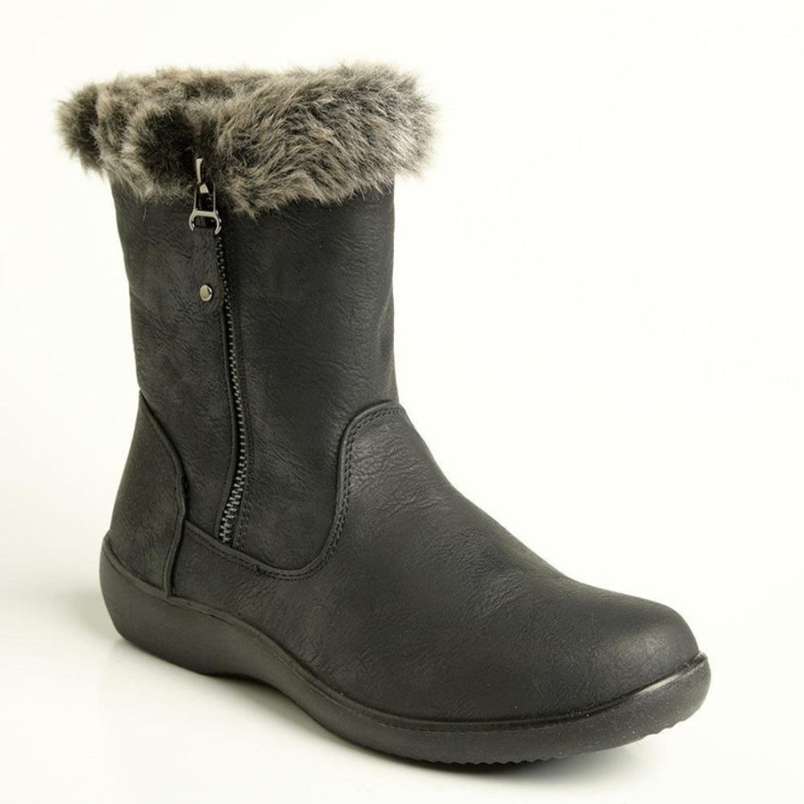 Boots Soft Style by Hush Puppy | Soft Style By Hush Puppy Yukari Fur Collar Boot Black