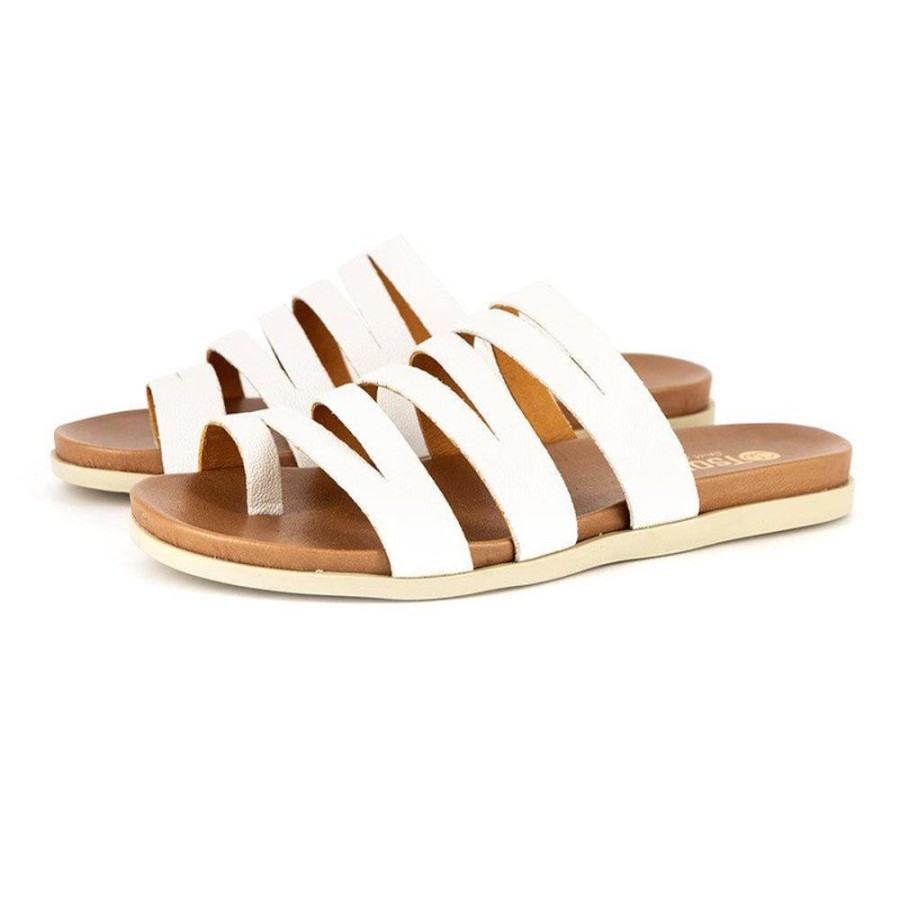 Slippers & Flats Tsonga | Tsonga Abuye Strappy Sandals White Cayak