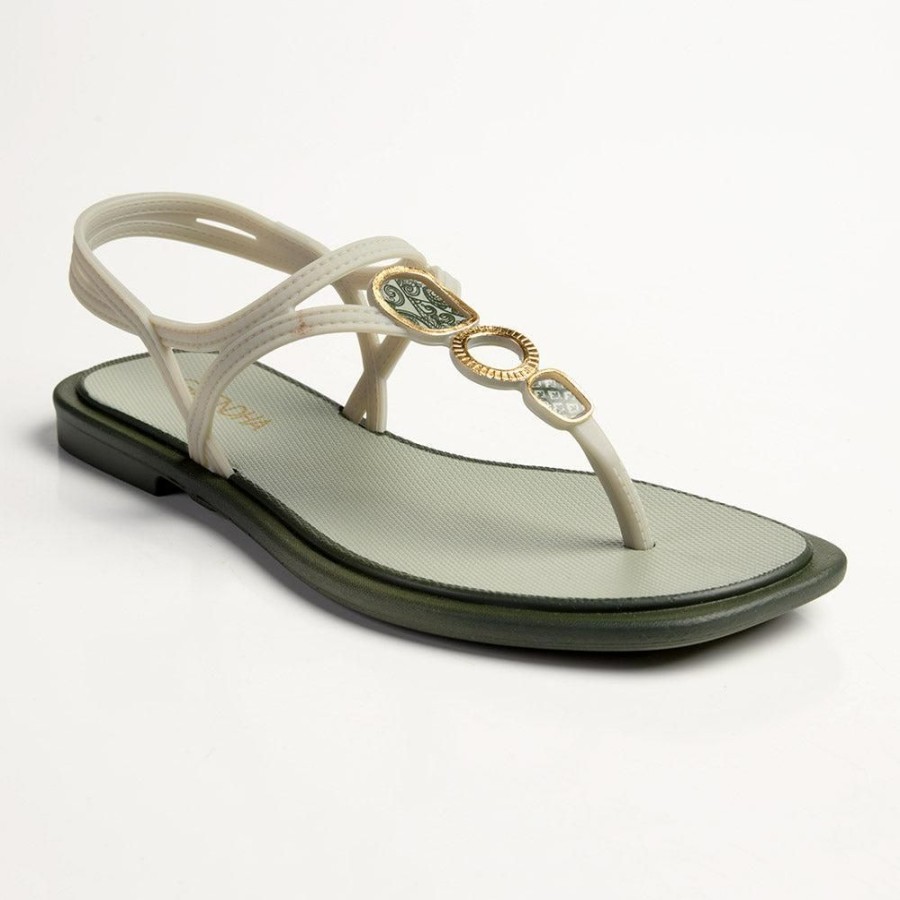 Slippers & Flats Grendha | Grendha Talulla Ladies Thong Sandals Green