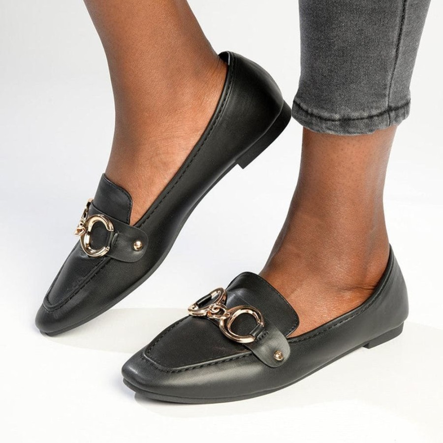 Brogues Madison Heart of New York | Madison Kerri Metal Trim Loafer Black