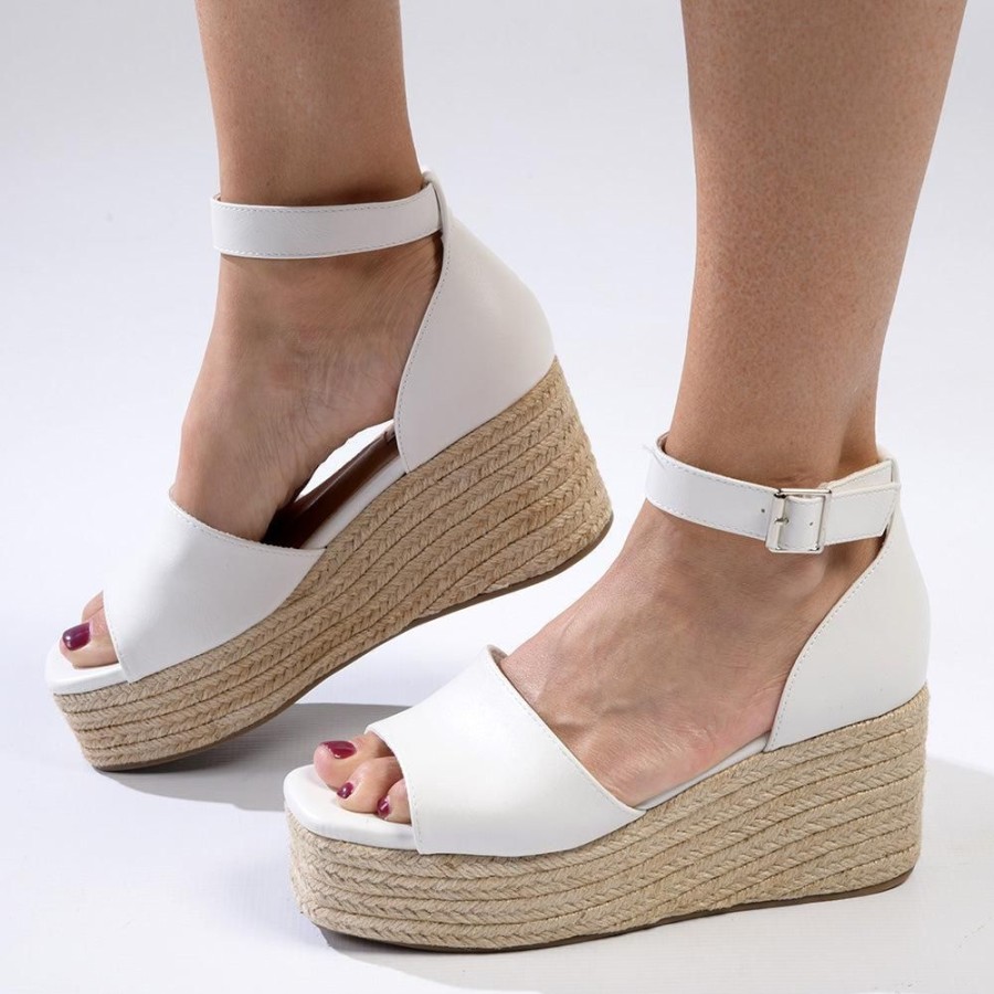 Wedges Madison Heart of New York | Madison Cameron Espadrille Wedge White