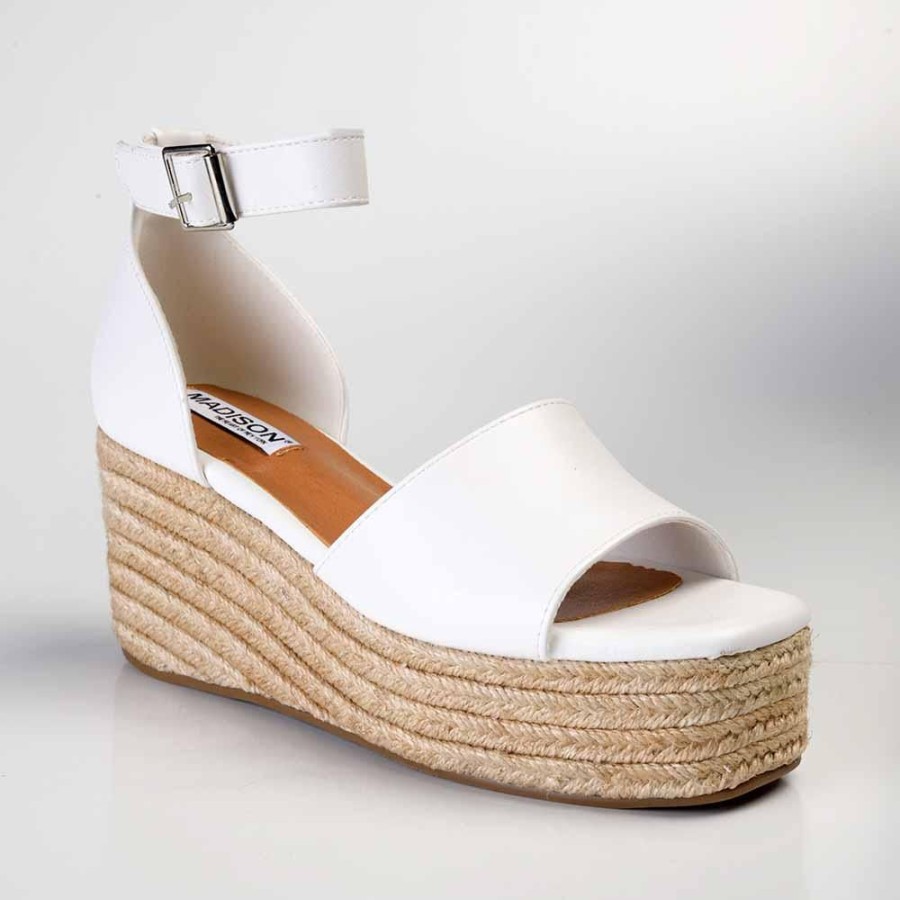 Wedges Madison Heart of New York | Madison Cameron Espadrille Wedge White