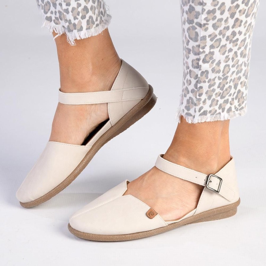 Slippers & Flats Pierre Cardin | Pierre Cardin Adelle With Buckle Stone