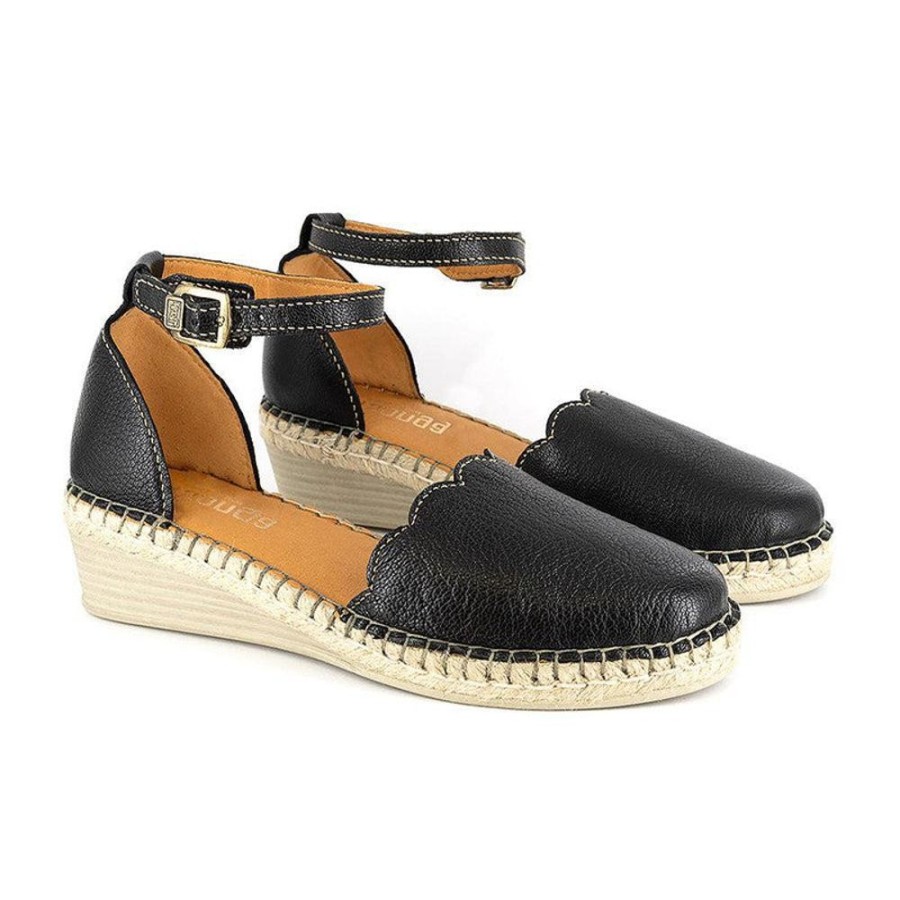 Espadrilles Tsonga | Tsonga Inkantolo Espadrille Wedge Black Vintage