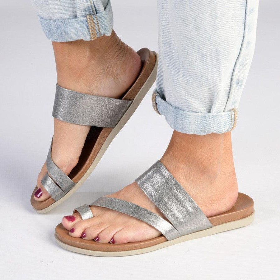 Sandals Tsonga | Tsonga Ningizimu Leather Toe Loop Sandals Tallio Grid