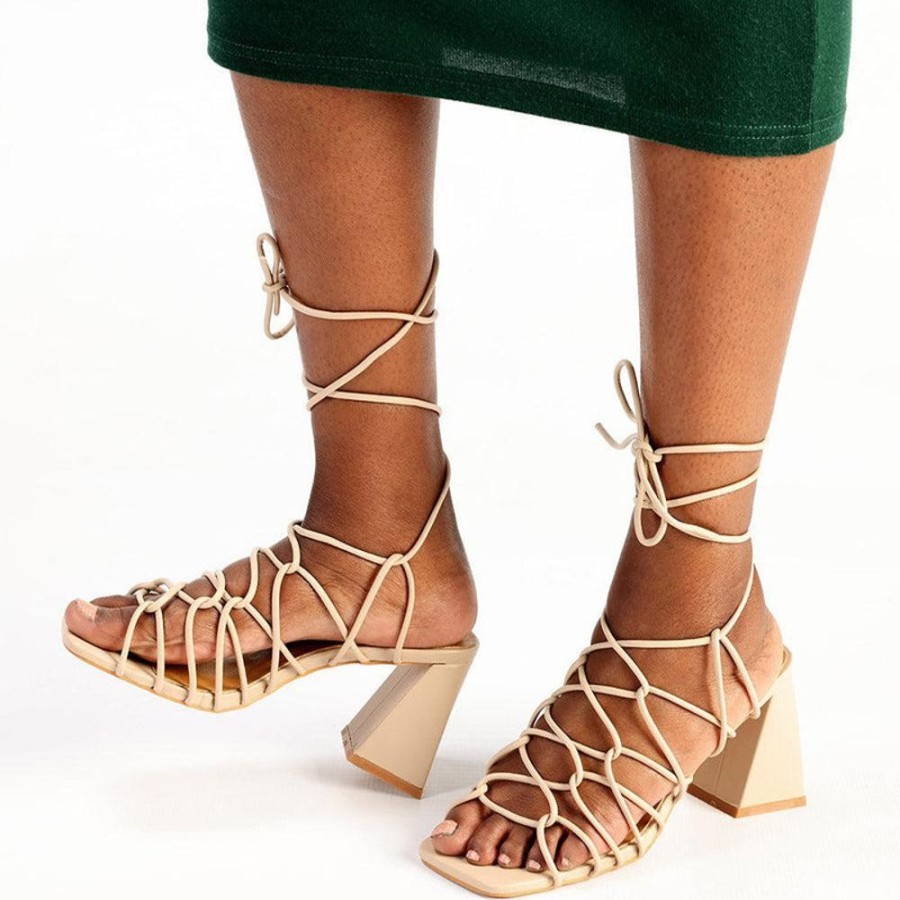 Heels Madison Heart of New York | Madison Abigail Strappy Heel Nude