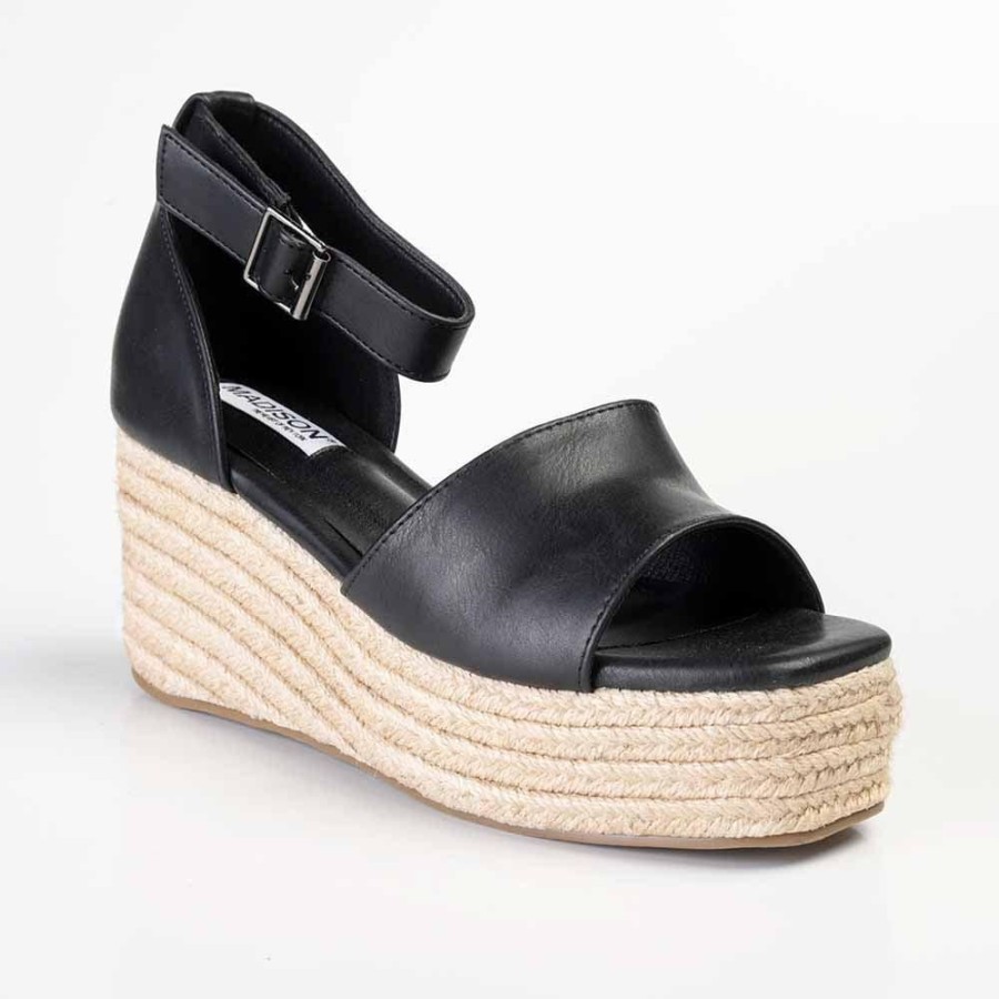 Espadrilles Madison Heart of New York | Madison Cameron Espadrille Wedge Black