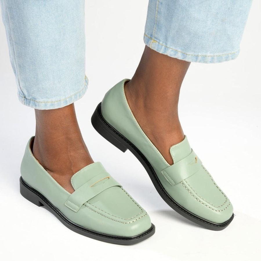 Brogues Madison Heart of New York | Madison Kim Loafer With Saddle Sage